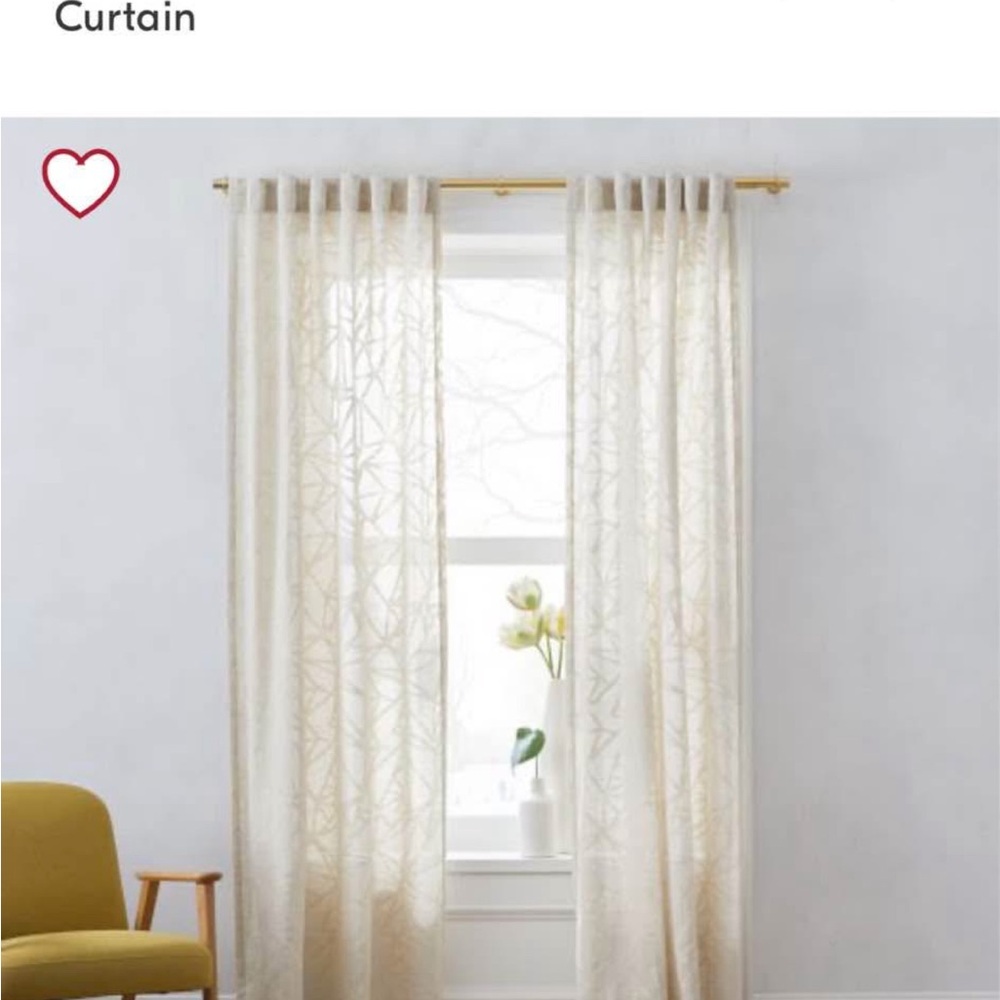 Elegant Cream Geometric Curtain